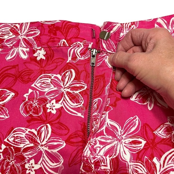 Crazy Horse A Liz Claiborne Co. 100% Cotton Pink/Red Floral Skort Skirt - Picture 3 of 14